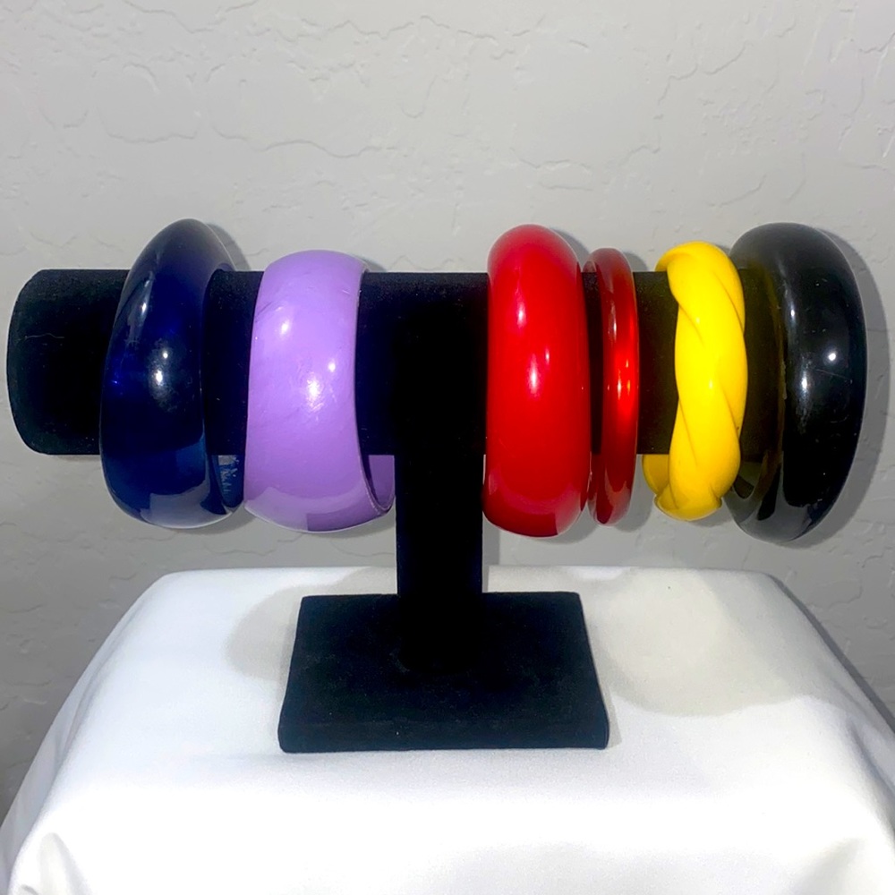 Vintage bangles all shapes,colors and sizes .